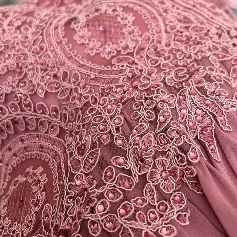 MAUVE COLOR EVENING Chiffon Party PROM Evening Dress XS - Picture 2 of 10